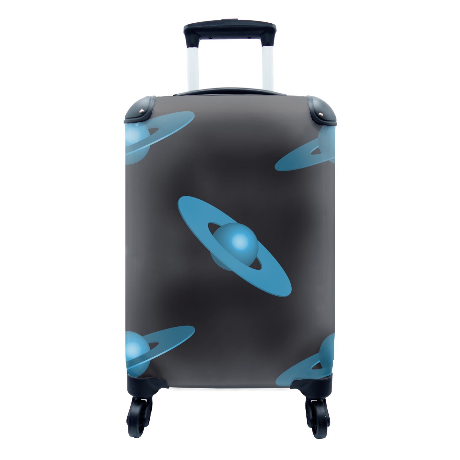 MuchoWow Handgepäckkoffer Planeten - Blau - Kinder - Design, 4 Rollen, Reisetasche mit rollen, Handgepäck für Ferien, Trolley, Reisekoffer