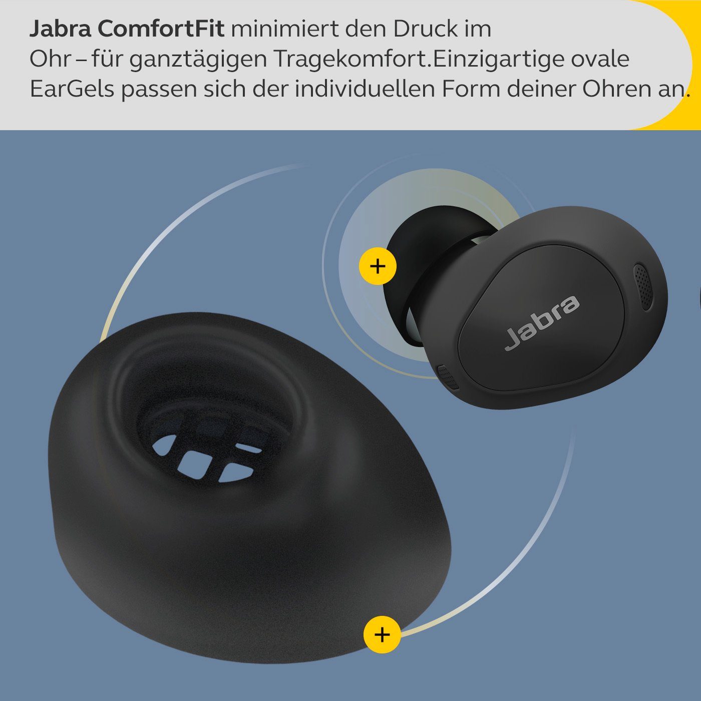 Jabra Elite 10 wireless In-Ear-Kopfhörer (ANC), Cancelling Multi-Point-Verbindung, Bluetooth) Schwarz Noise (Active Transparenzmodus, A2DP