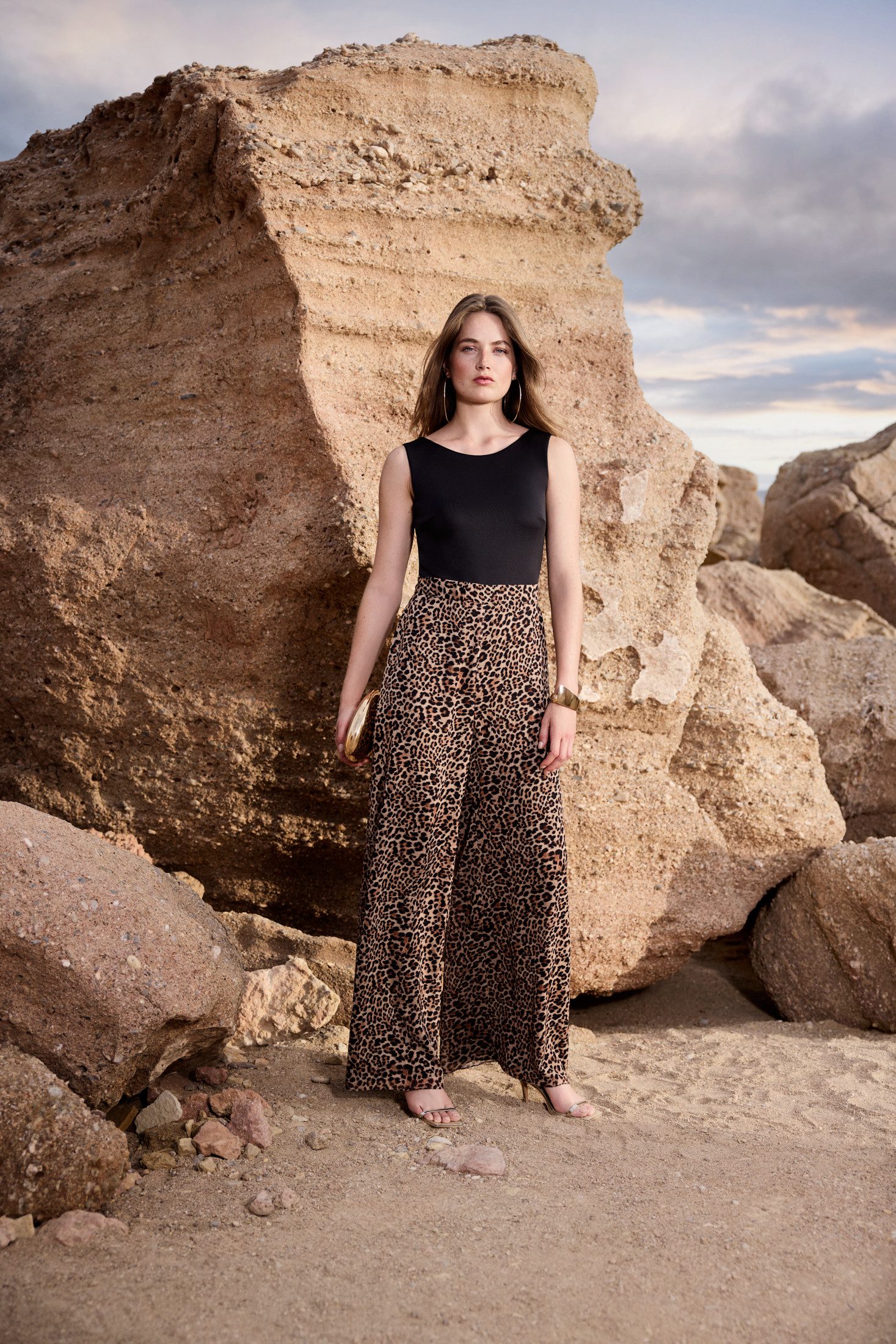 SWING Jumpsuit - Jumpsuit mit weiter Hose in Animal Print Oberteil in figur günstig online kaufen