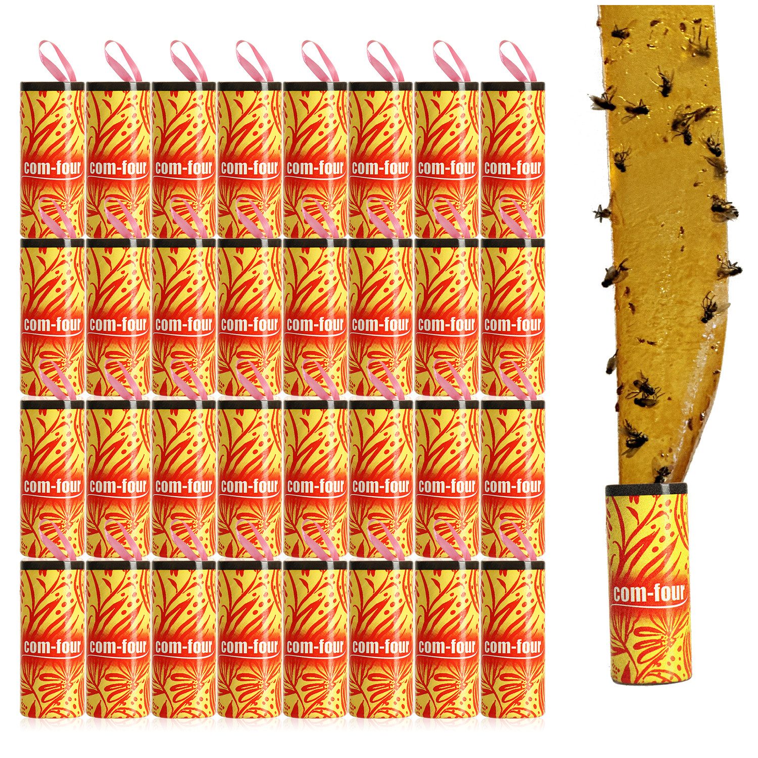 com-four Klebefalle Premium Fliegenfänger Öko-Natur Klebe-Falle