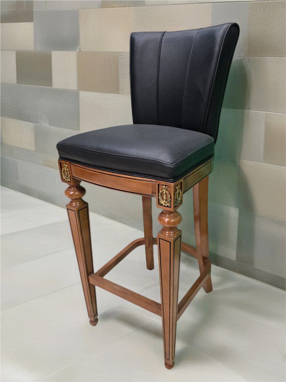 Xlmoebel Barhocker Barock Rokoko Tresenhocker Stuhl für die Bar SOFORT, Made in Europa