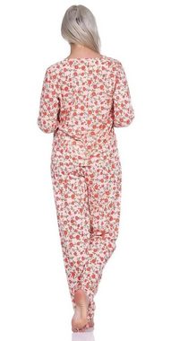 EloModa Pyjama Damen Pyjama lang Hemd Schlafanzug Pyjama-Set Nachtwäsche; M L XL 2XL (2 tlg)