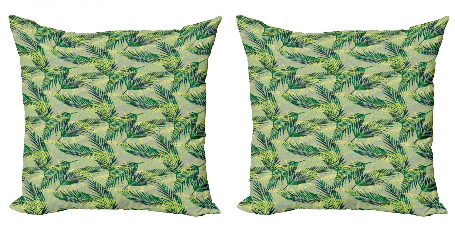 Stück), Kissenbezüge Palmblatt Doppelseitiger Modern Regenwald Accent (2 Laub Digitaldruck, Abakuhaus