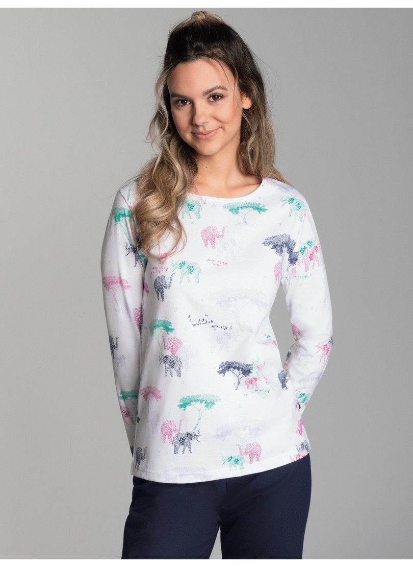 Trigema Schlafanzug TRIGEMA Pyjama Oberteil mit Allover Safari-Print (1 tlg)