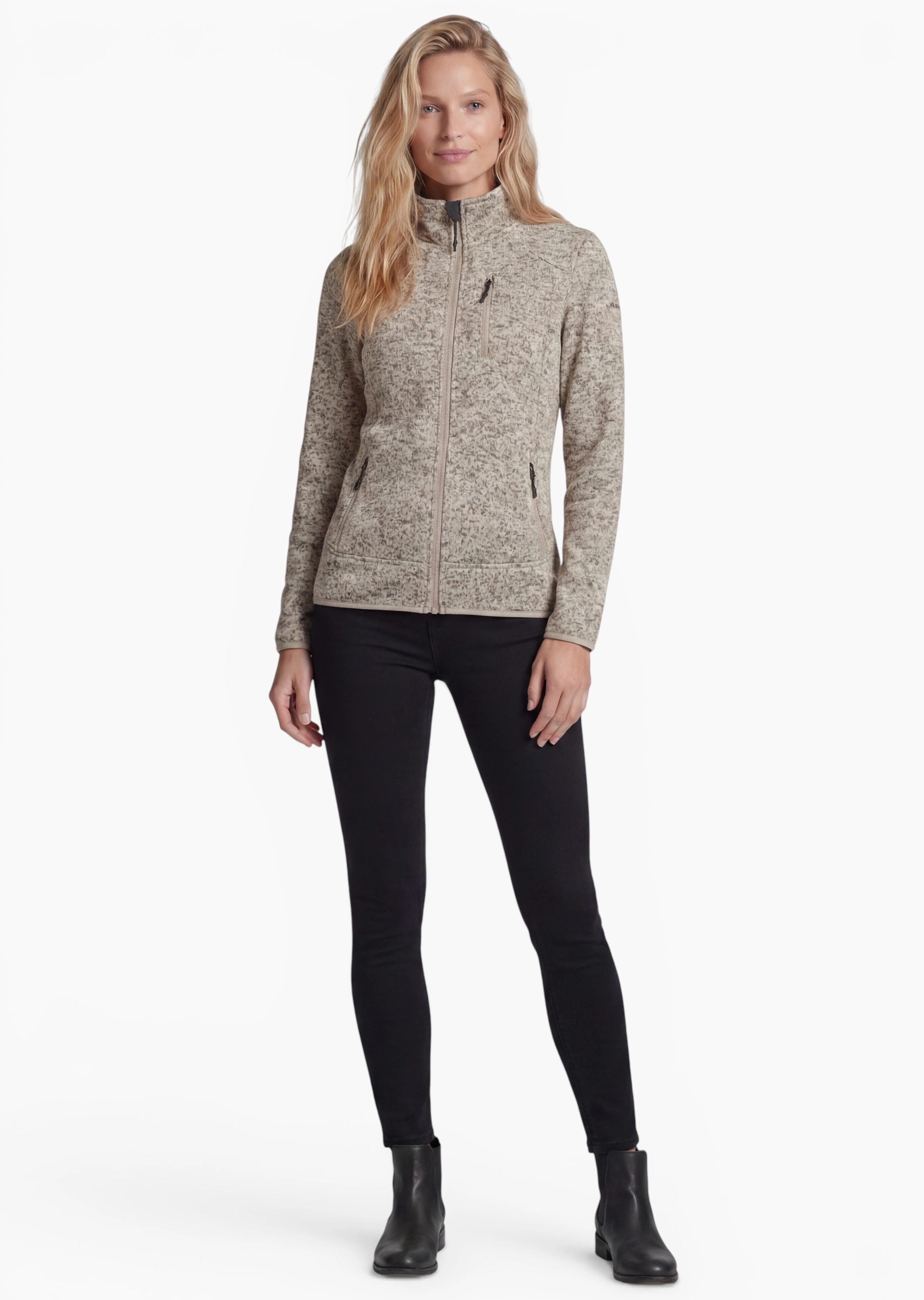 Alpenwert Fleecejacke Fleecejacke Damen – Outdoor- & Freizeitjacke, Weich und Atmungsaktiv Ideal als Outdoorjacke oder wärmende Midlayer