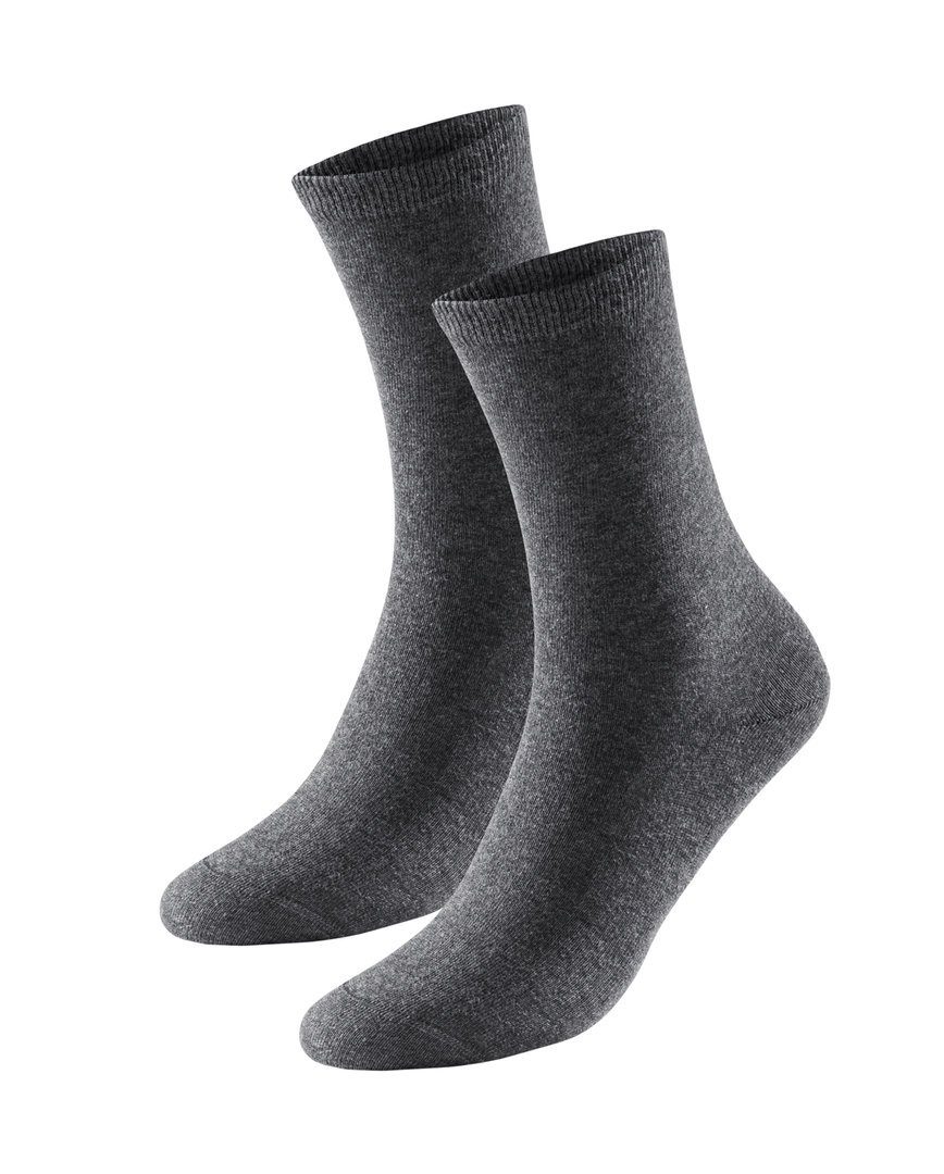 Schiesser Socken 95/5 Damen (Vorteilspack, weicher 6 Biobaumwolle Grey Paar) Melange angenehm aus