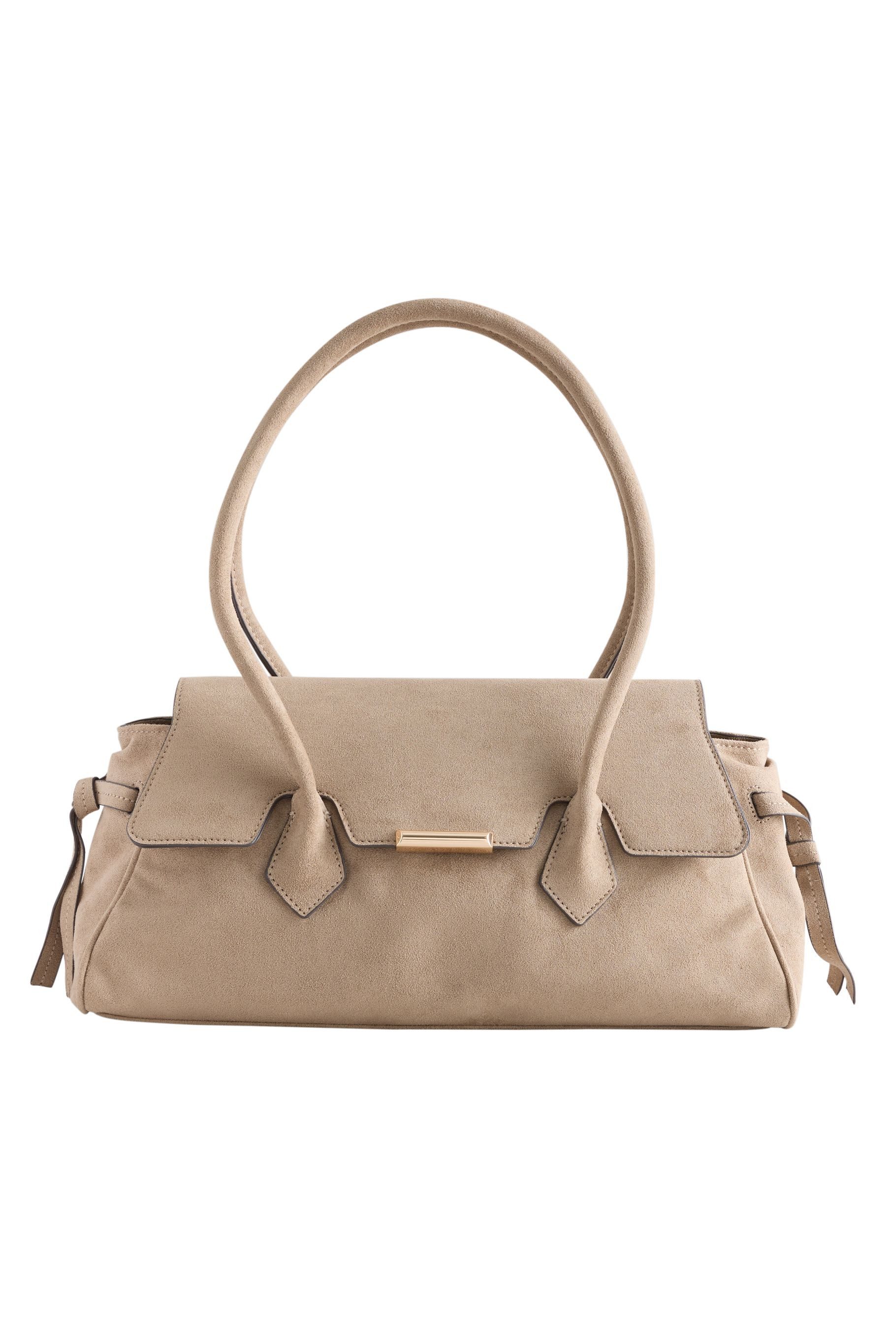Next Schultertasche Längliche Veloursleder-Schultertasche (1-tlg)