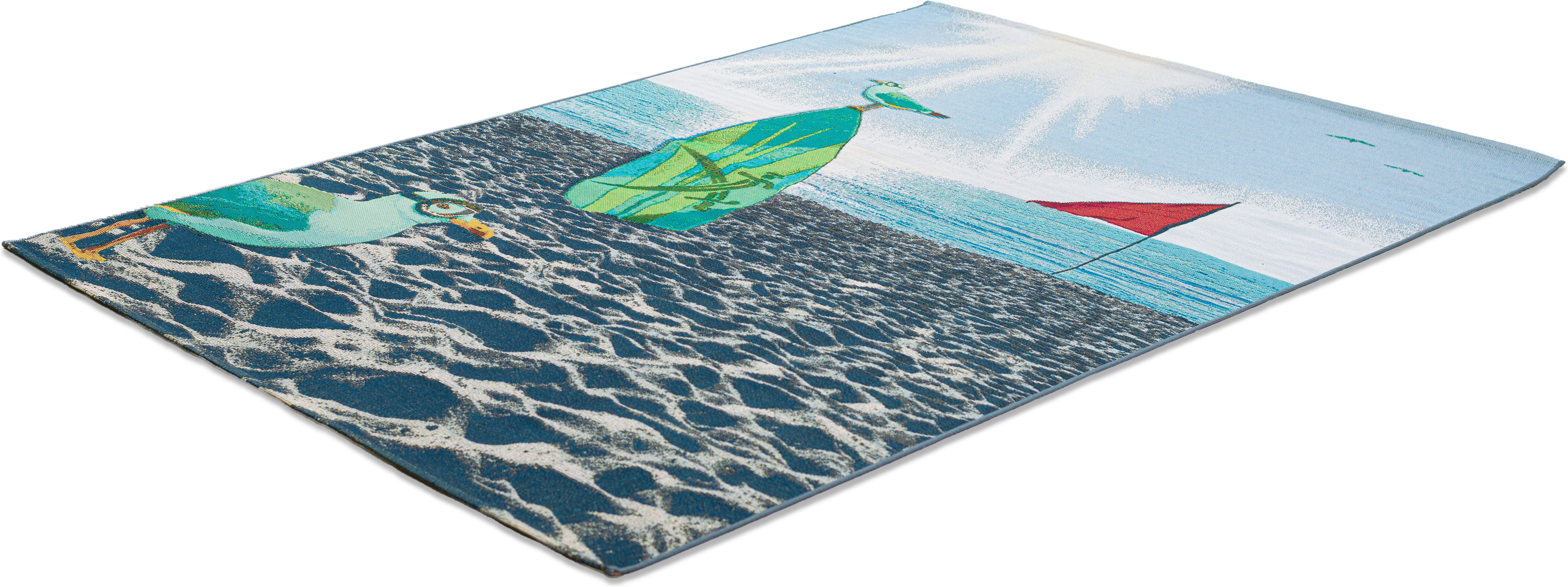 Sansibar Teppich Rantum Beach SA-021, rechteckig, Höhe: 5 mm, Flachgewebe, modernes Design, Strand & Surfboard, Outdoor geeignet