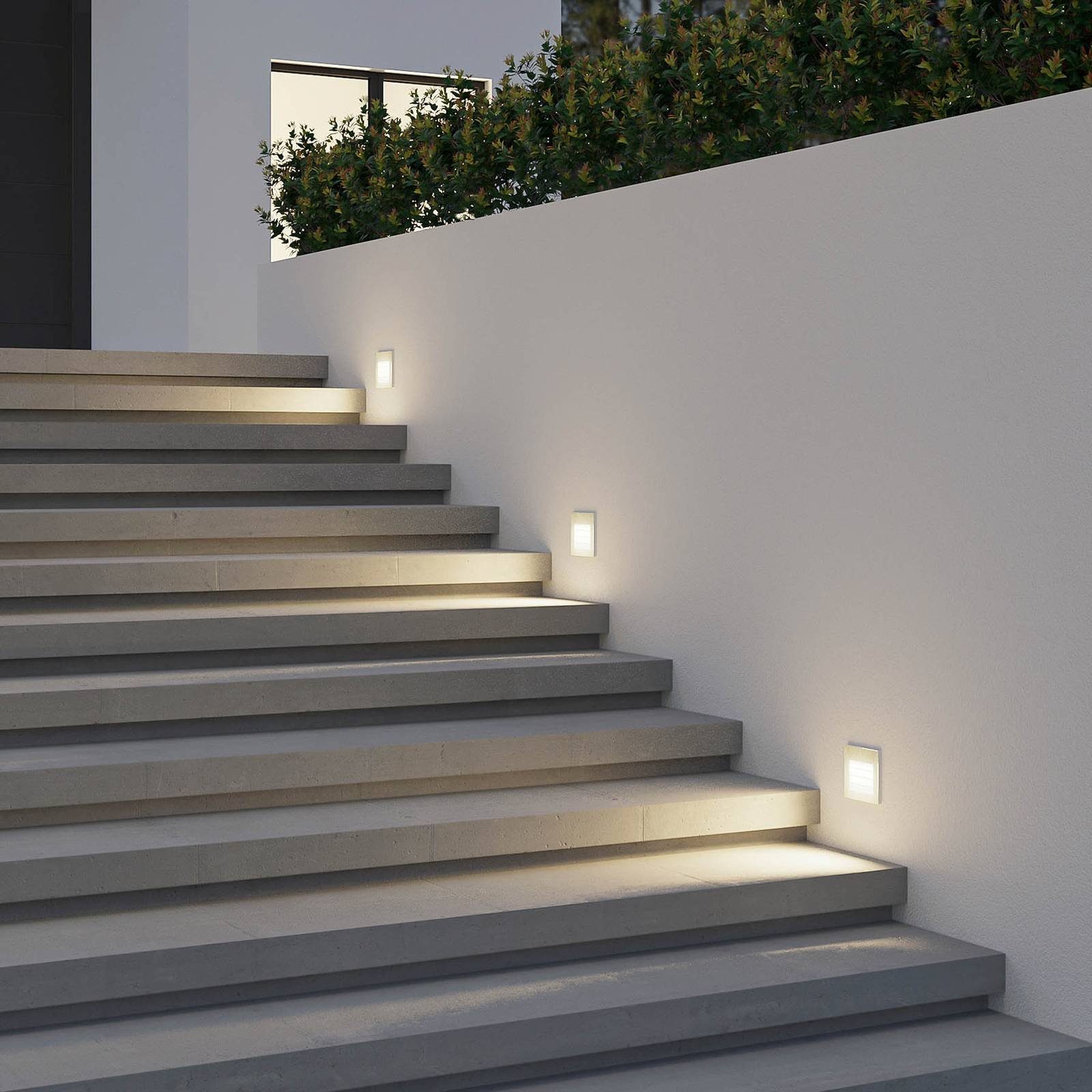 Arcchio Wandleuchte Yariki, dimmbar, LED-Leuchtmittel fest verbaut, warmweiß, Modern, Aluminium, Glas, weiß, 1 flammig, inkl. Leuchtmittel