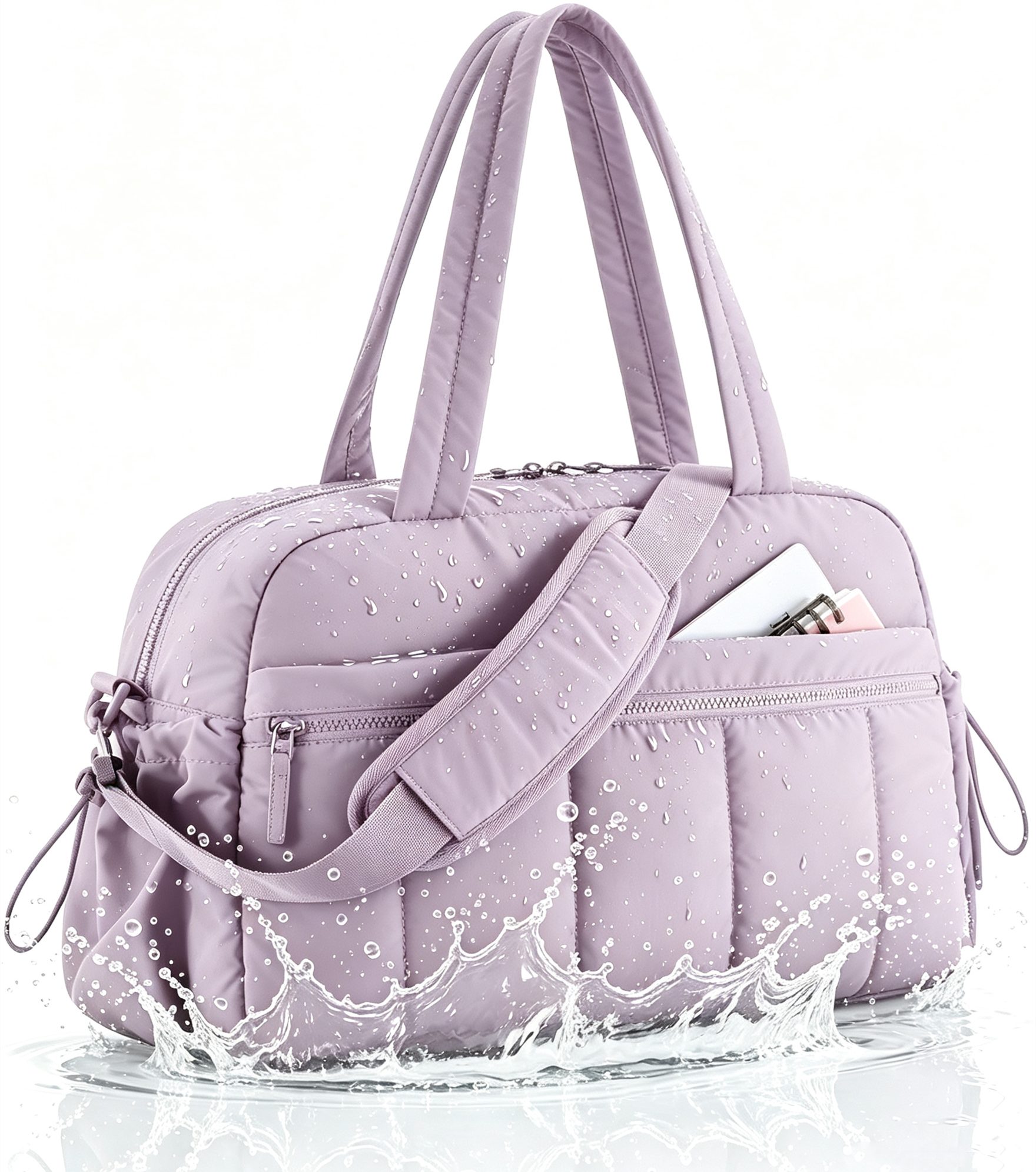 Forrlite Reisetasche Reisetasche Wasserdichter Reise-Seesack - Tragetasche, Sporttasche (Schultertasche (Erweiterbar mit Trolley-Ärmel und Nasstasche), Atmungsaktiv, wasserdicht, verschleißfest, großes Fassungsvermögen), Schultergurt, für Yoga, Schwimmen,