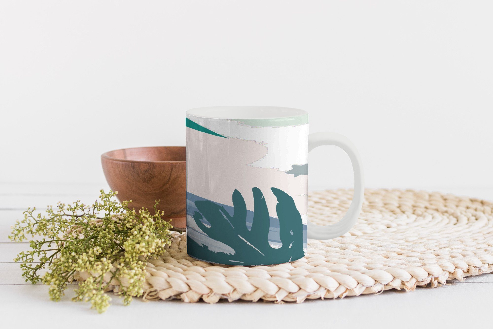 Teetasse, Monstera Geschenk Tasse - - Sommer Farbe, Keramik, Becher, MuchoWow Teetasse, Kaffeetassen,