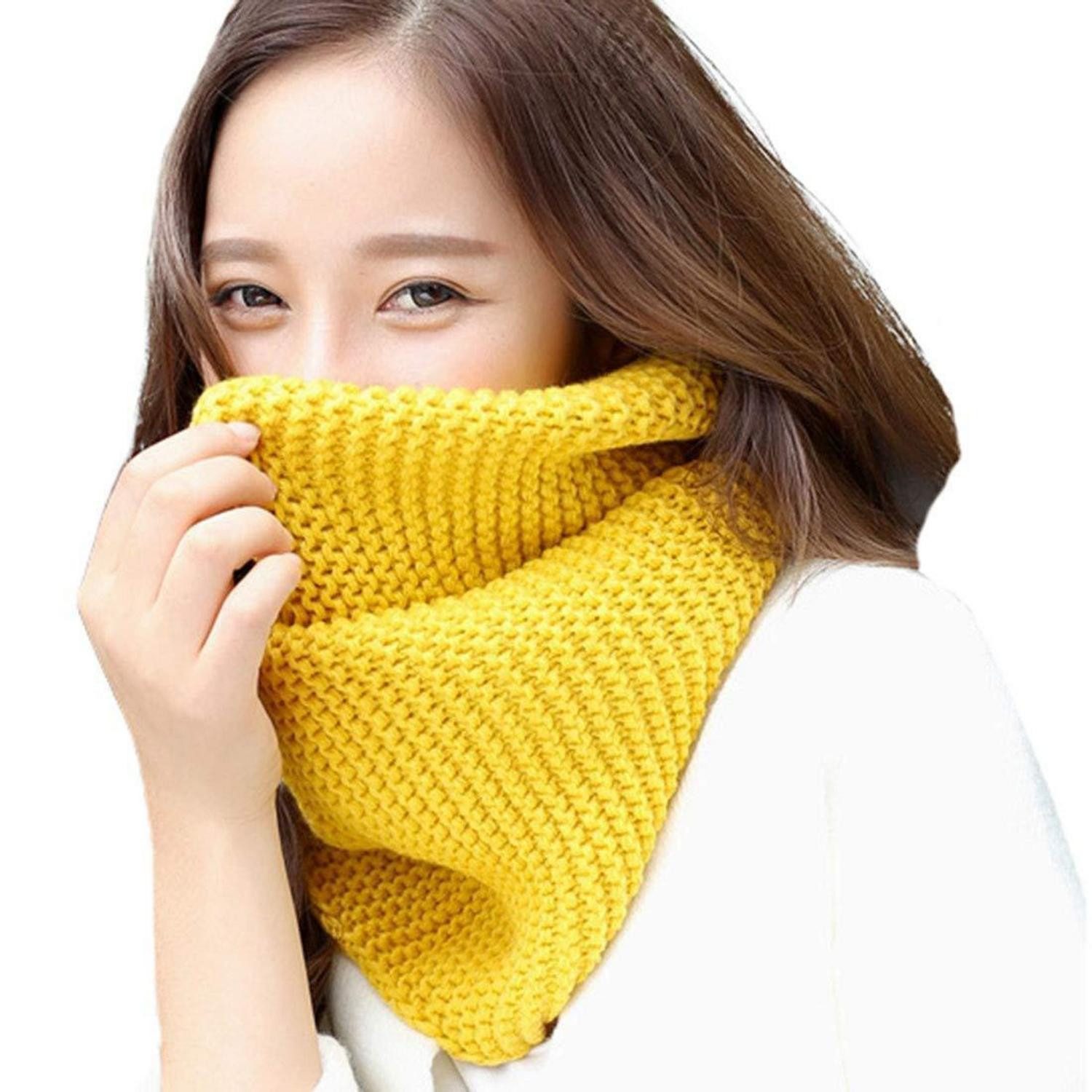 LuxusKollektion Strickschal Schlauchschal Damen Winter Gelb, (1-St)