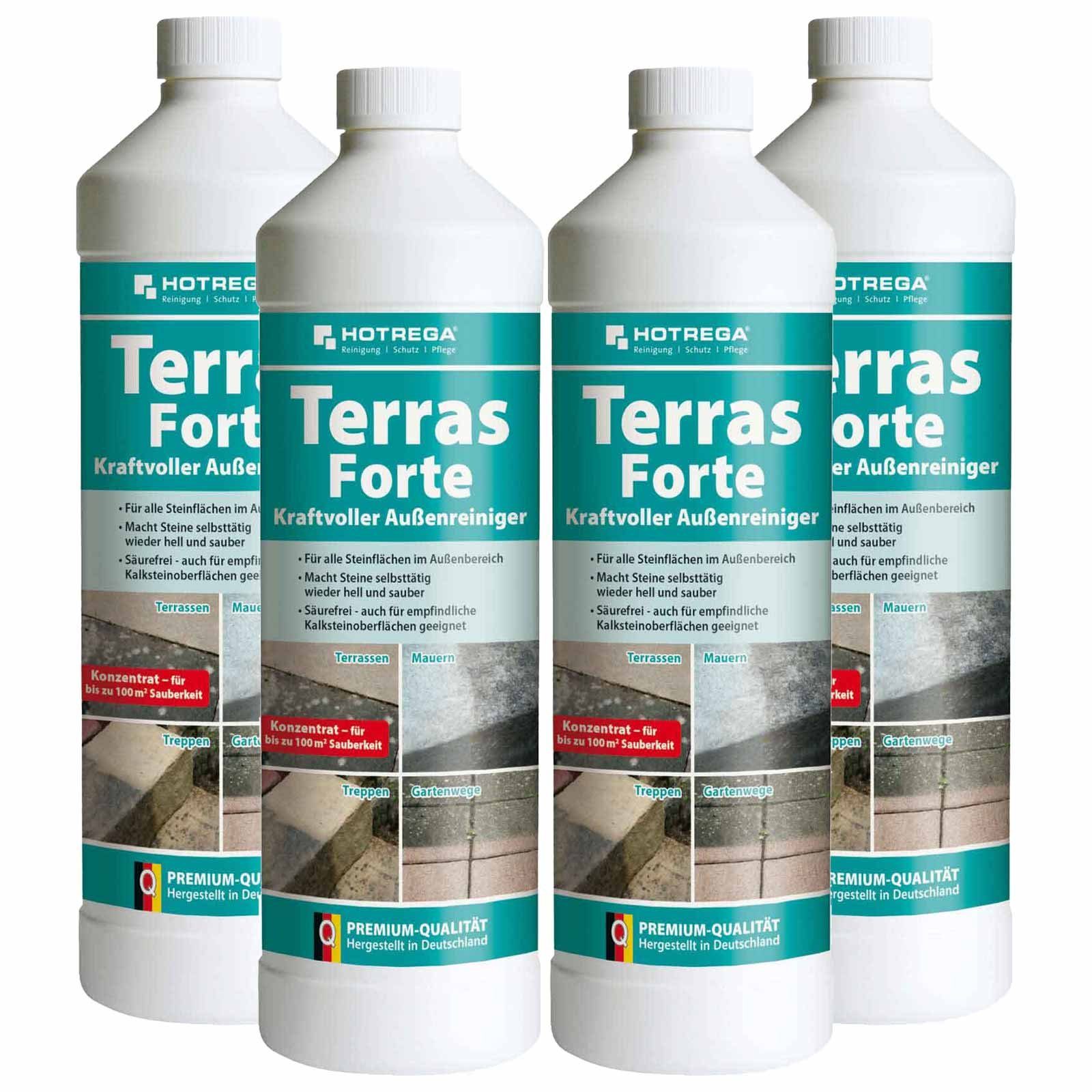 HOTREGA® Terras Forte Kraftvoller Außenreiniger Naturstein x 1L Konzentrat Naturstein-Reiniger