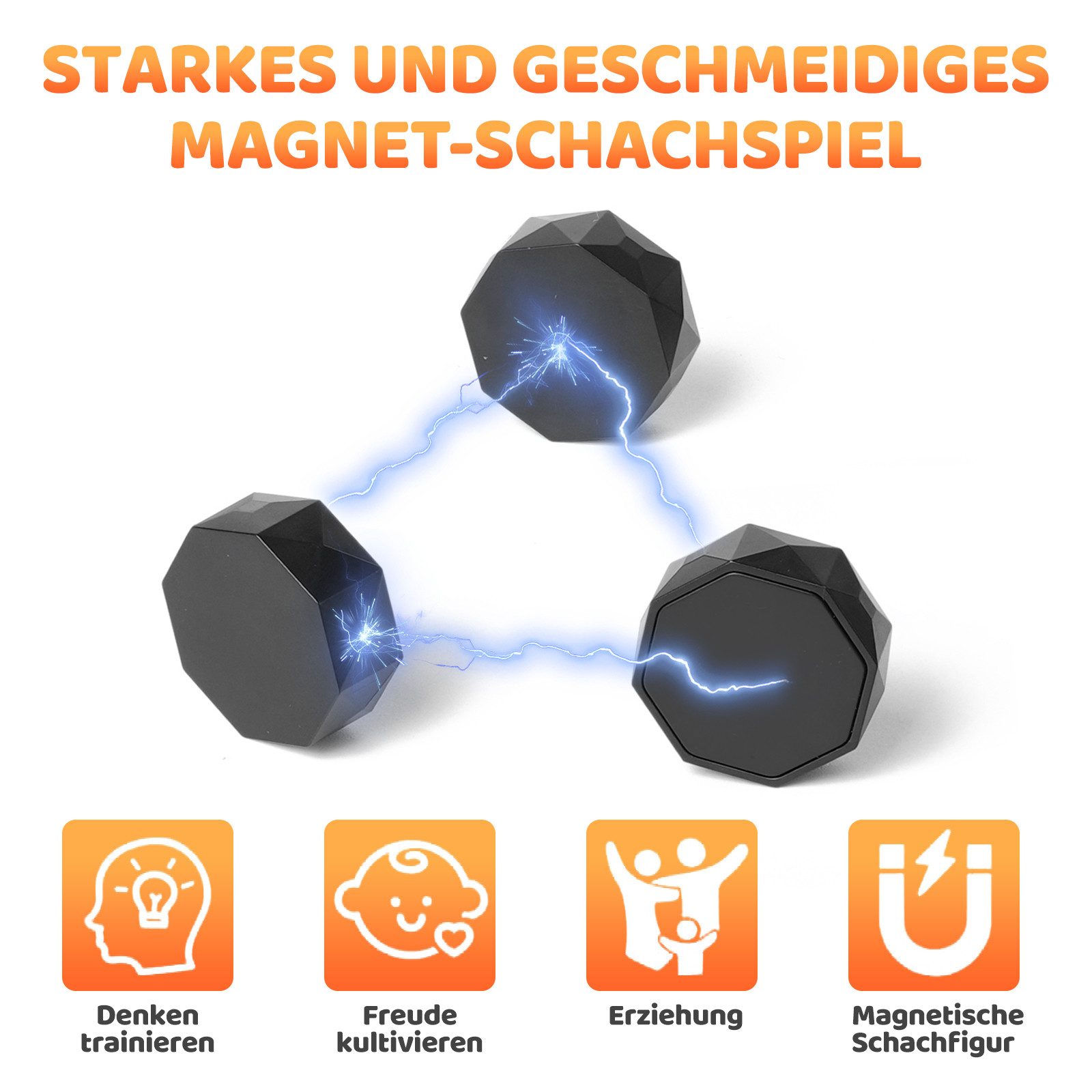 Bundviel Lernspielzeug 20 Stück Magnetspiel Puzzle Magnetic Schachspiel Magnetisches Spiel