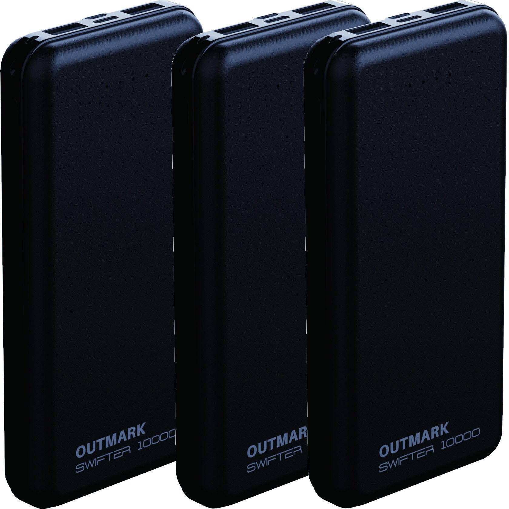 OUTMARK SWIFTER 10.000 2x USB-A Ausgang, 1x USB-C zum Laden der Powerbank 10000 mAh, Fast Charge 2 x 2,4A