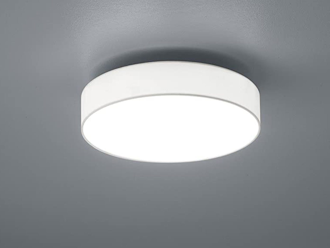 LED 30cm Stoff Warmweiß, Deckenleuchte, mit 2er-Set integriert, LED Weiß, Lampen-schirm flach-e Design-klassiker meineWunschleuchte Ø fest