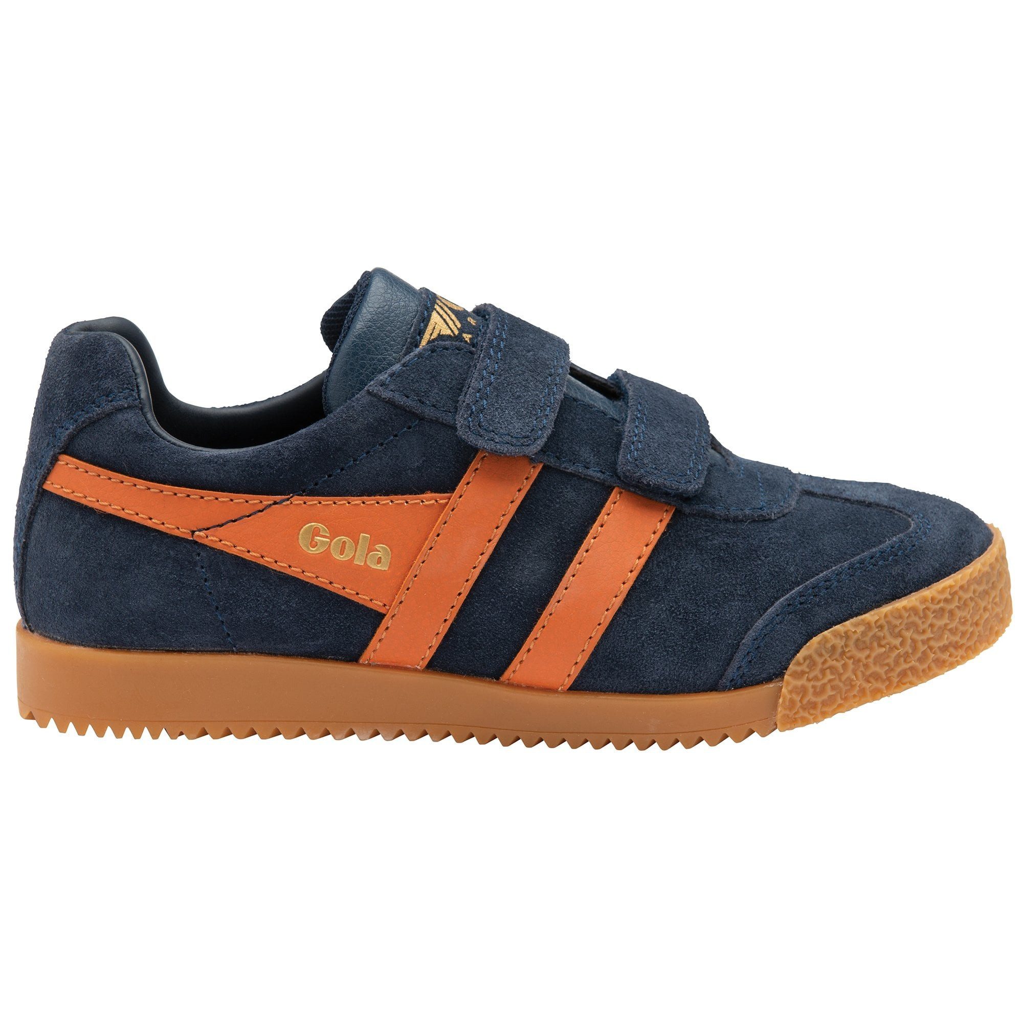 Gola Harrier 2025 (Wildleder,Klettverschluss) navyblau/orange Kinder Sneaker