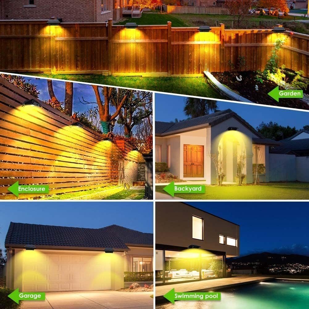 Coisini LED Dachrinnenleuchte 2Stück 40LEDs für Wegeleuchte Zaun, Dachrinnen Bewegungsmelder Haus, Solarleuchten