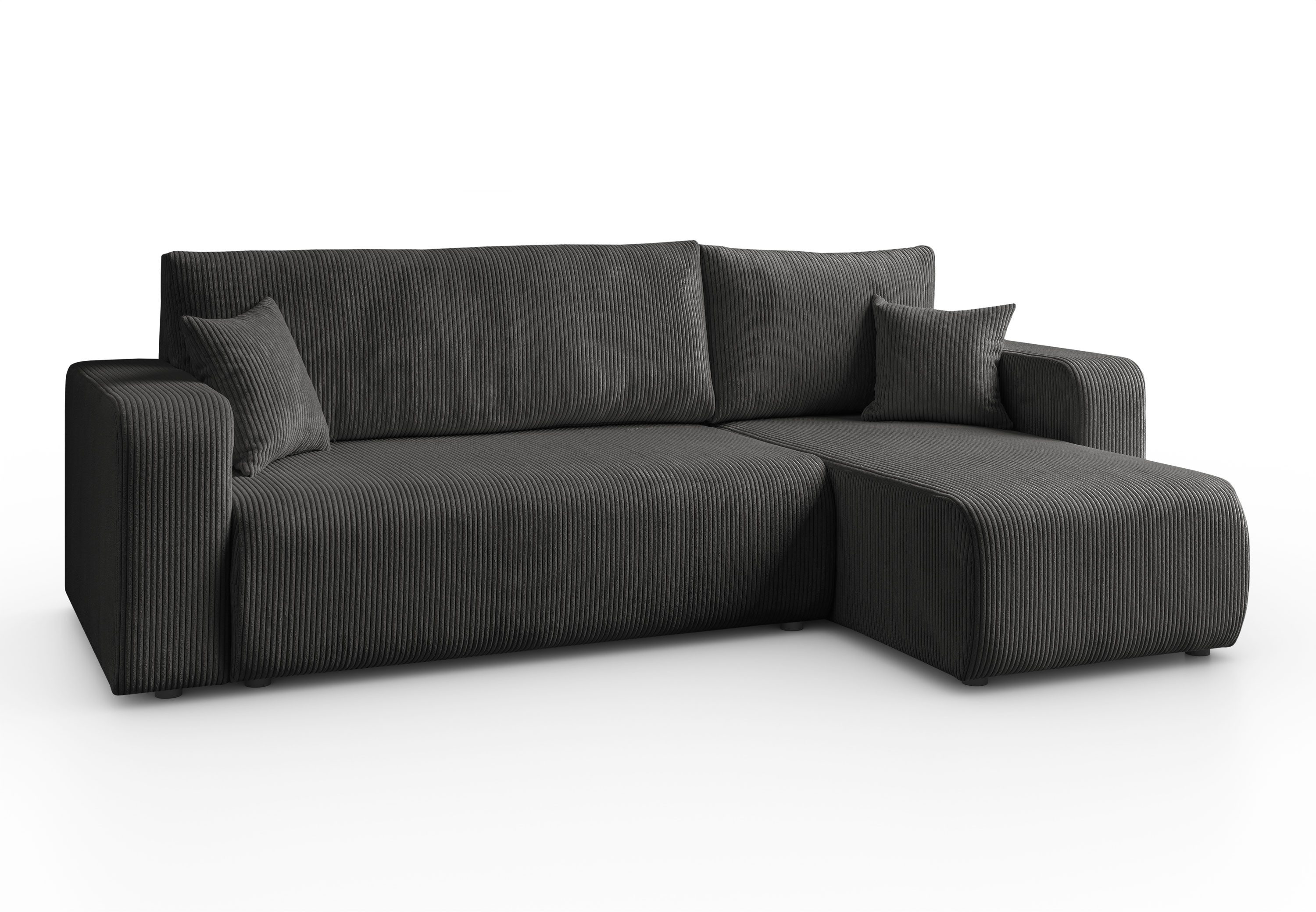 Lookway Ecksofa PRESTIGE L-Form Couch, Cord-Stoff, mit Bettfunktion und Bettkasten, Seite universal