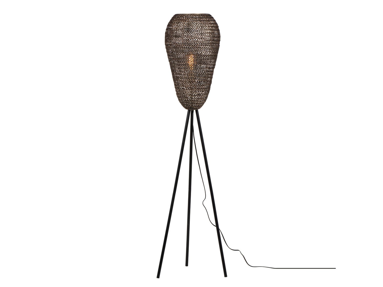 TRIO Leuchten LED Pendelleuchte, Dimmfunktion, LED wechselbar, warmweiß, Ausgefallene Dreibein Tripod stehend besondere-r Lampenschirm, H 140cm