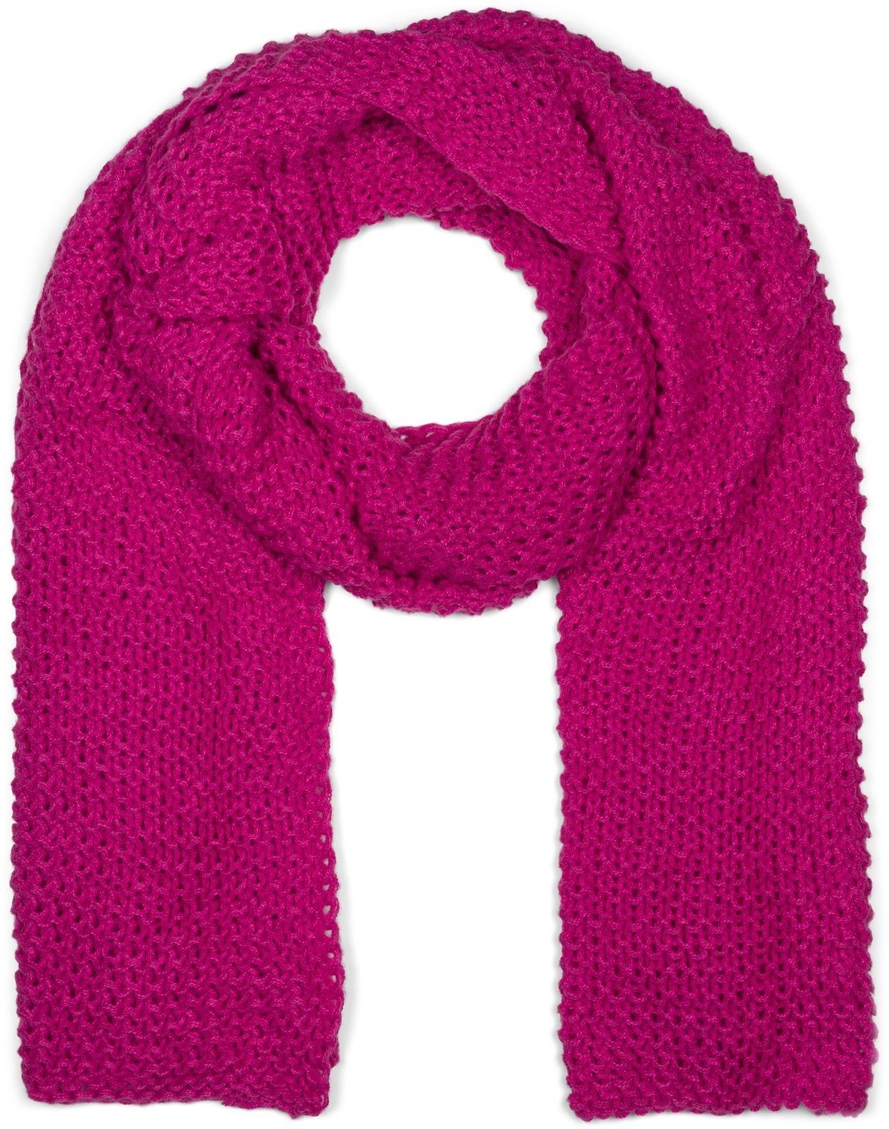 styleBREAKER Strickschal, Schal (1-St), Langer Strickmuster Magenta Strick Wellen mit