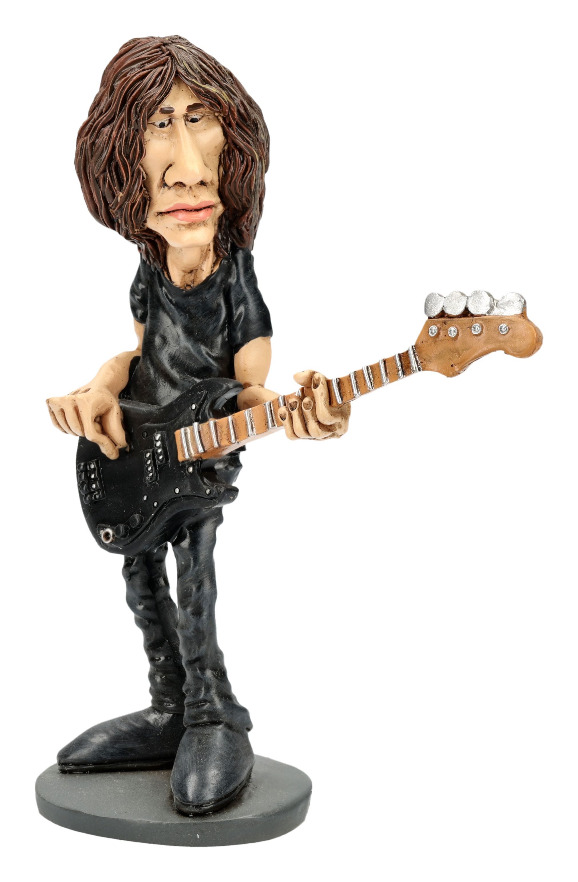 Figuren Shop GmbH Dekofigur Rockstar Figur „Bassist Roger“ – Warren Stratford Skulptur 13,5 cm