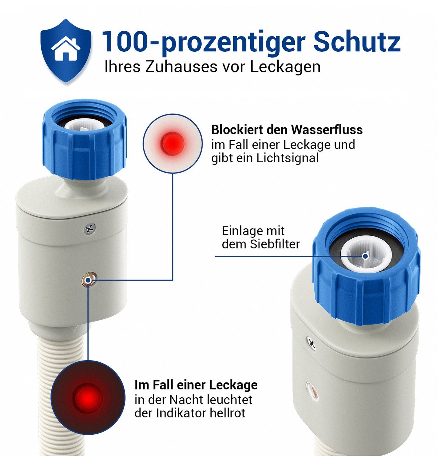 VIOKS Zulaufschlauch Aquastop 3/4" für Kaltwasser