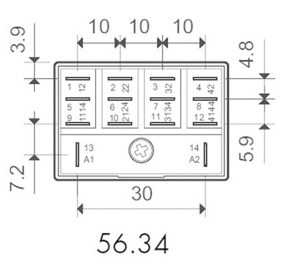 Thumbnail - finder Zeitrelais Finder 56.34.9.024.0040 Steckrelais 24 V/DC 12 A 4 Wechsler 1 St., (56.34.9.024.0040)