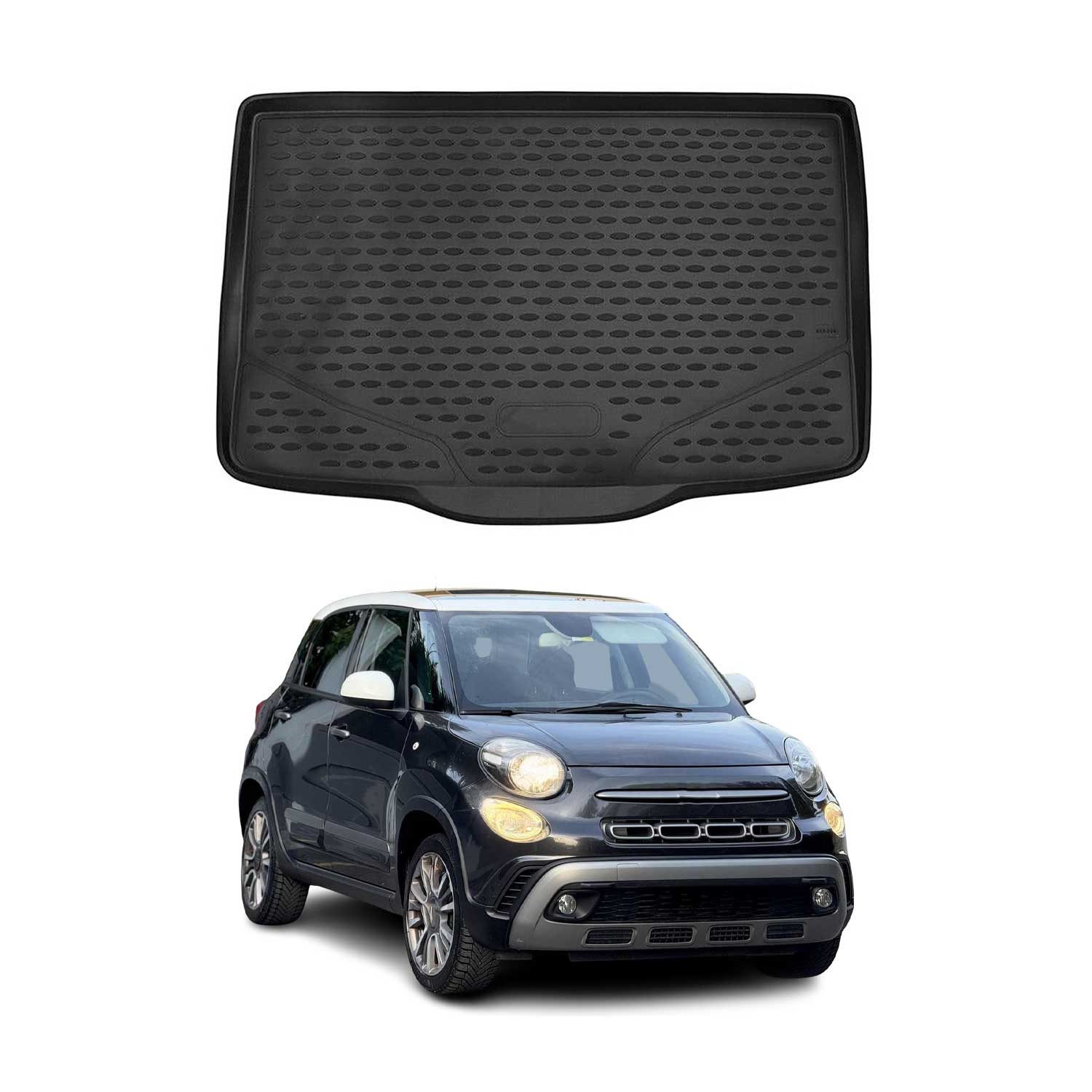 Kofferraummatte OMAC Gummi Kofferraumwanne für Fiat 500L 2012-2023 TPE Schwarz