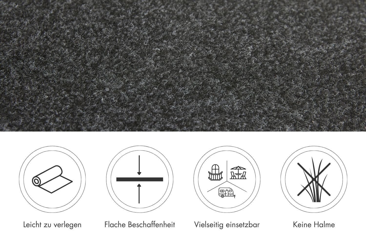 misento Kunstrasen Poolteppich, rund, Höhe: 4 mm, mit Noppen zur Drainage, pflegeleicht, strapazierfähig