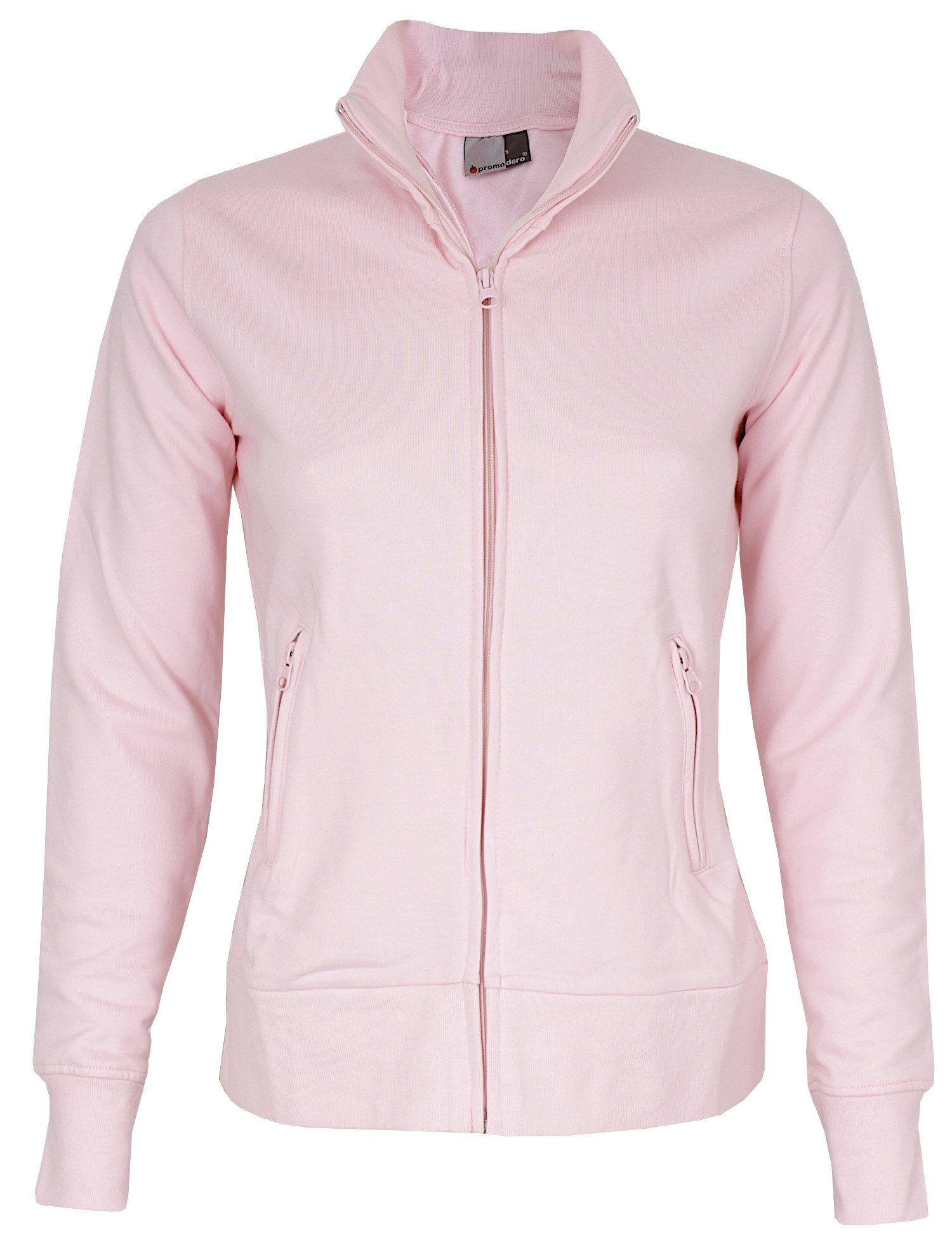 Promodoro Sweatjacke Jacket Stand-Up Collar mit angerauter Innenseite und Elasthanbündchen chalk pink