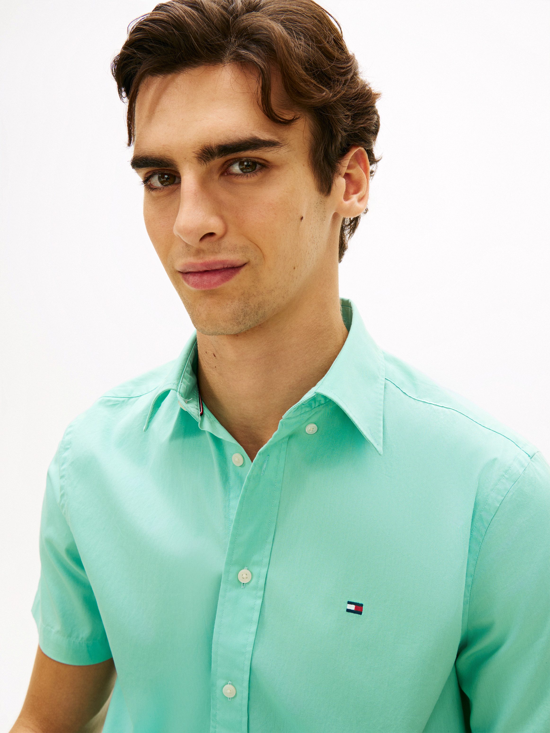 Tommy Hilfiger Kurzarmhemd FLEX POPLIN SOLID Regular fit mit Button-Down-Kr günstig online kaufen