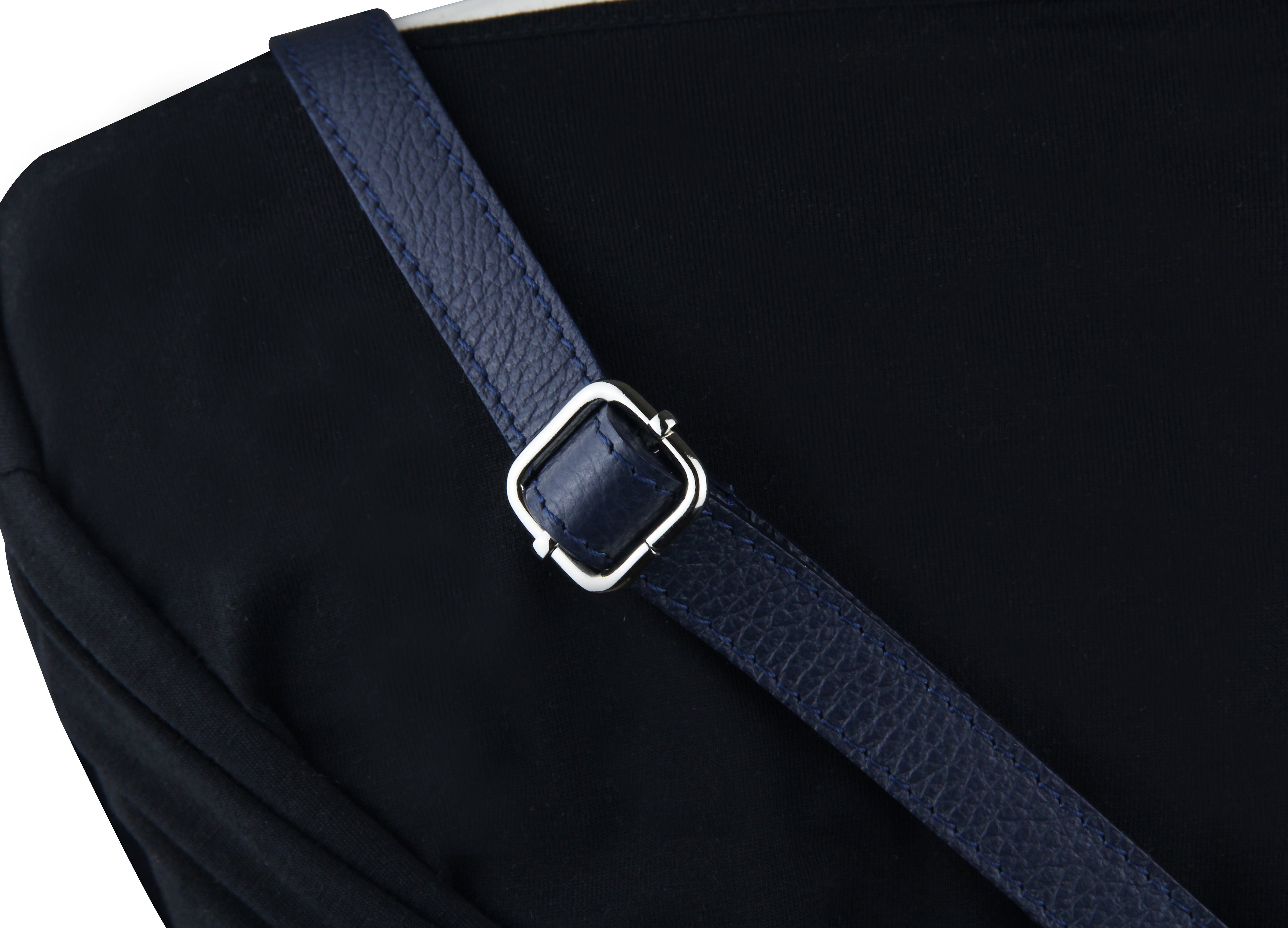 Frentree Umhängetasche Damen aus Echtleder, Made in Italy, Crossbody Schulter/Bauchtasche, mit silbernem Reißverschluss, verstellbarer Schulterriemen, Größe Min – Bild 5 von 5