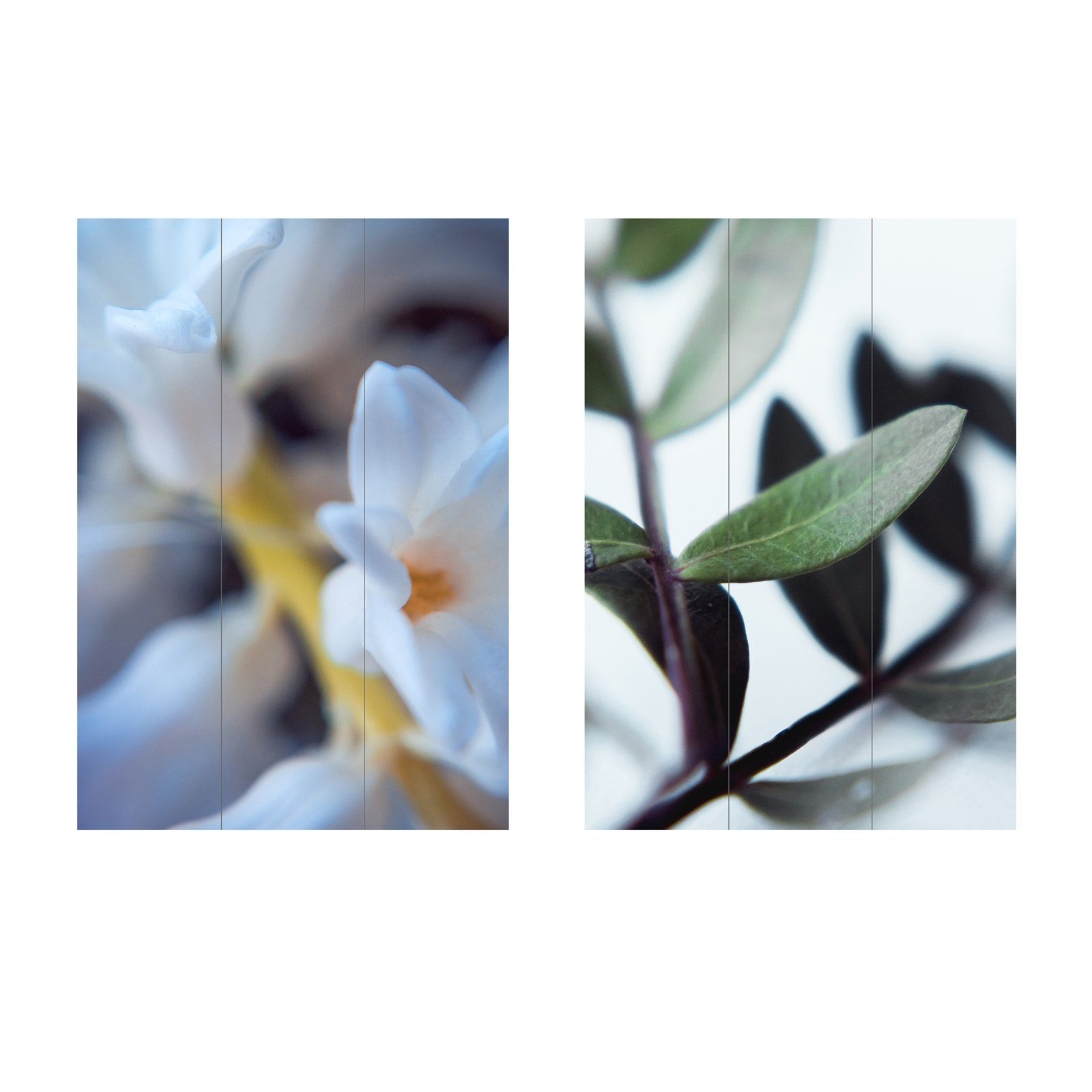 Sichtschutz Blüten Mediterran HTI-Living Raumteiler (1 St), Paravent Trennwand Paravent