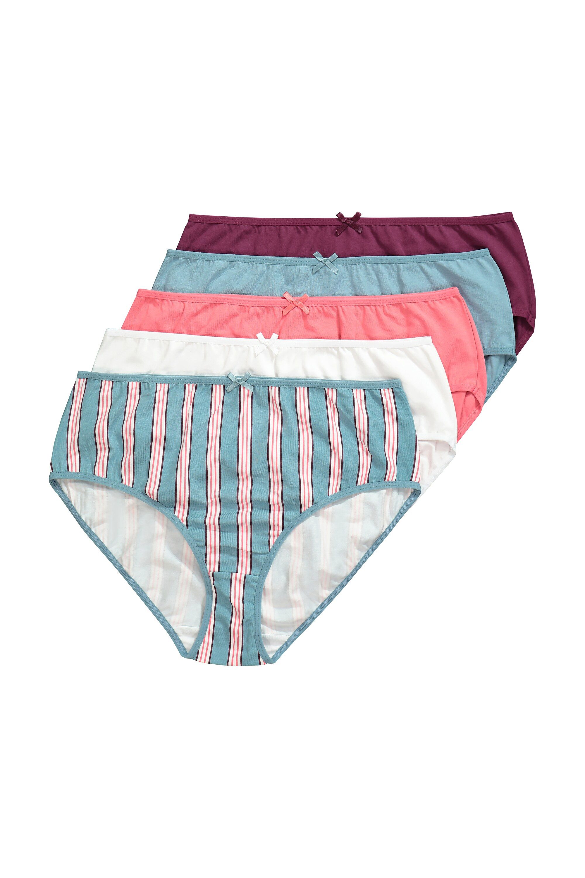 Slip Midislips 5er-Pack Streifen/einfarbig