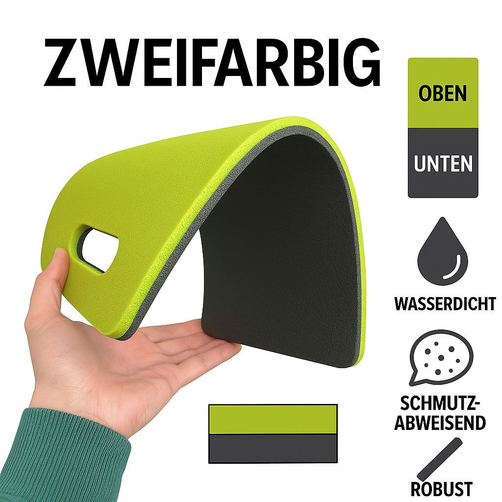 Yate Thermositzkissen Set 5x doppeltes Schaumstoff Sitzkissen 40cm grün/gra günstig online kaufen