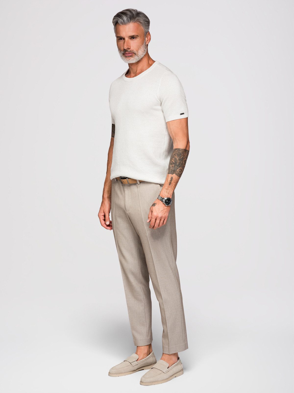 OMBRE T-Shirt Strick-T-Shirt mit zarter, feiner Struktur