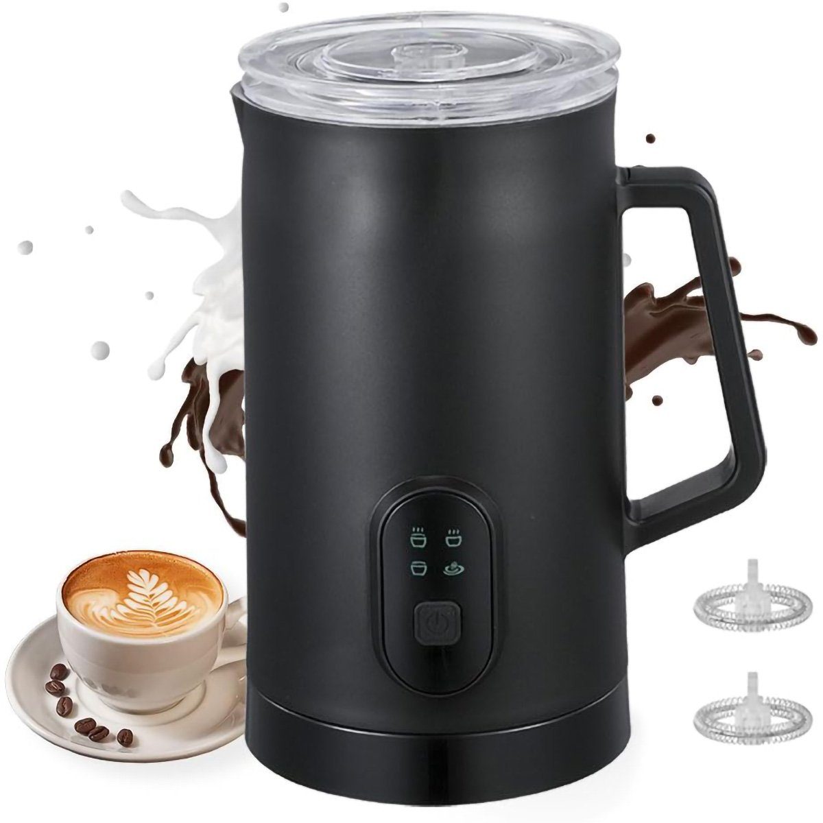 yozhiqu Milchaufschäumer Elektrischer Warmer und kalter Milchaufschäumer Geräuschloser Betrieb, 4in1 Automatischer Anti-Rutsch-Edelstahl-Maker für Kaffee Latte Heiße