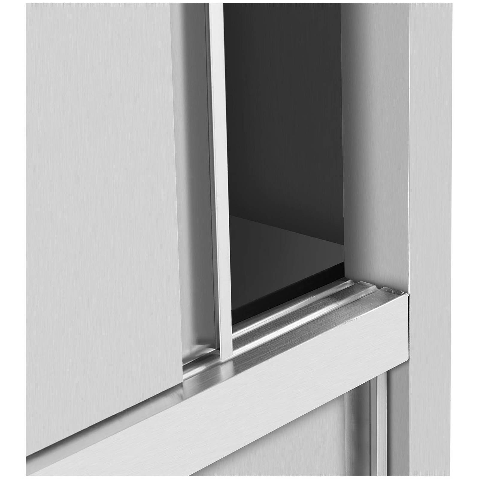 Royal Catering Vorratsschrank 80 x 50 x 180 cm Geschirrschrank Edelstahl Hochschrank Schiebetüren verschiedene Größen