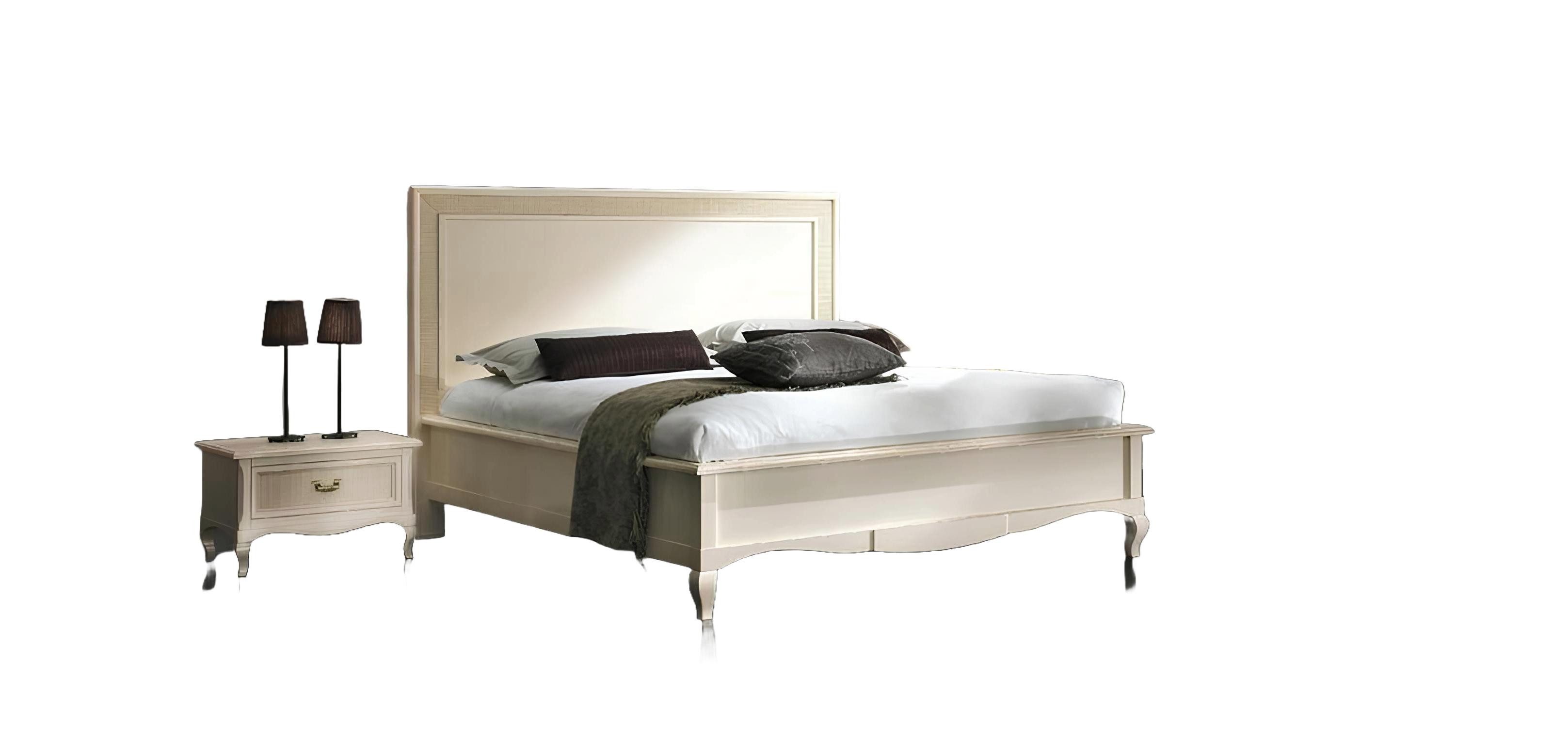 Schlafzimmer-Set Polsterbett mit Nachttisch und gepolstertem Kopfteil