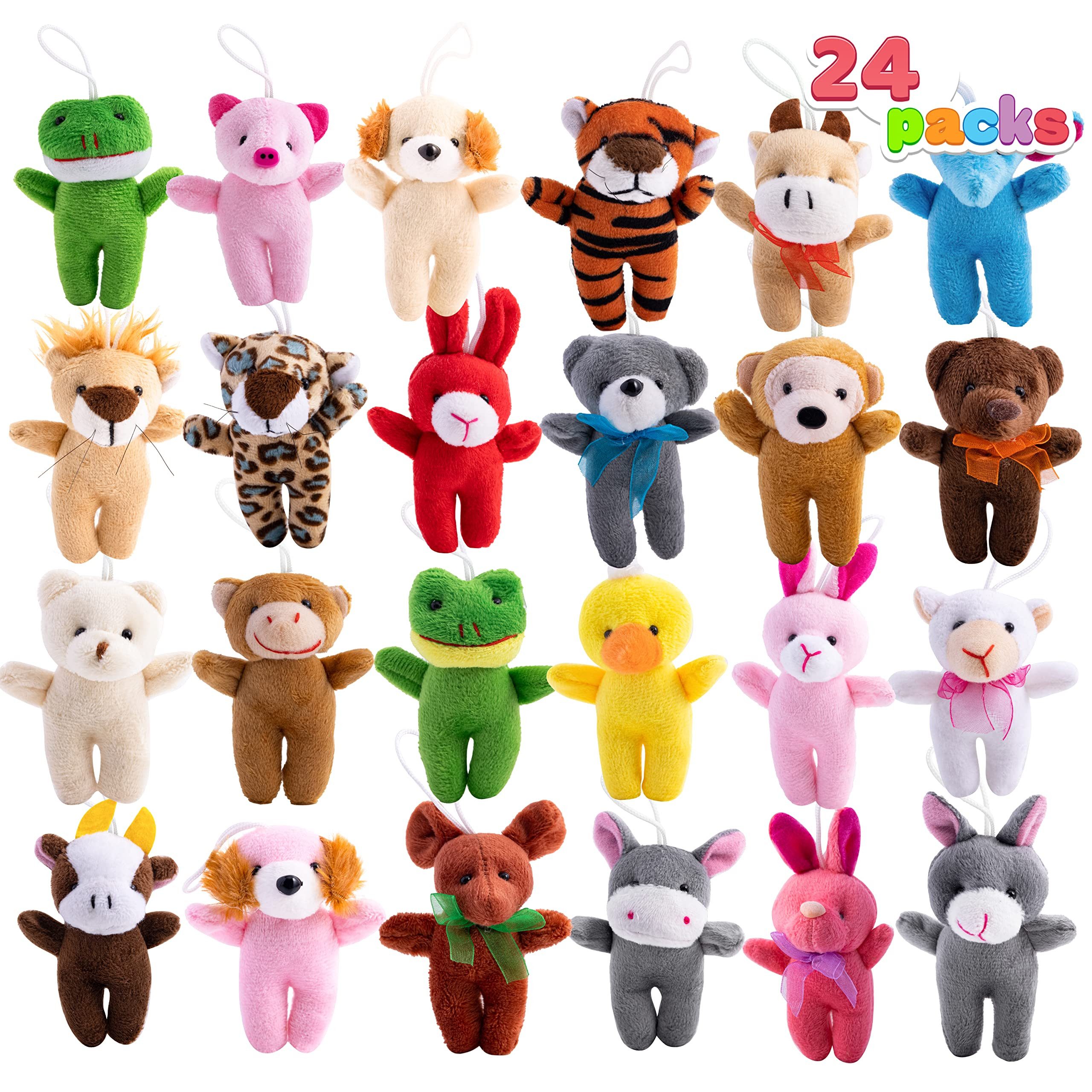 JOYIN Plüschanhänger JOYIN 24er Set Mini-Plüschtiere (je 7,5 cm), ideal als Partygeschenke (24-St)