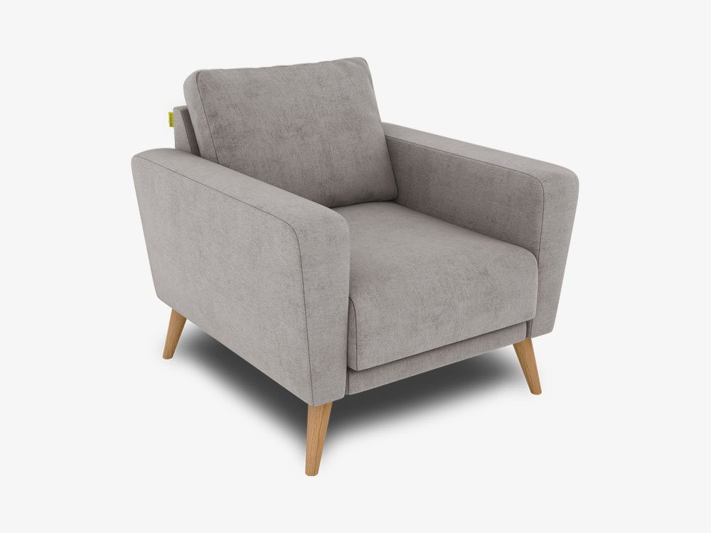 hochwertiger Sofa, erweiterbar, KAUTSCH.com Europe in LOTTA Wellenfederung, made Kaltschaum, zerlegbares Sessel System, modular stahlgrau