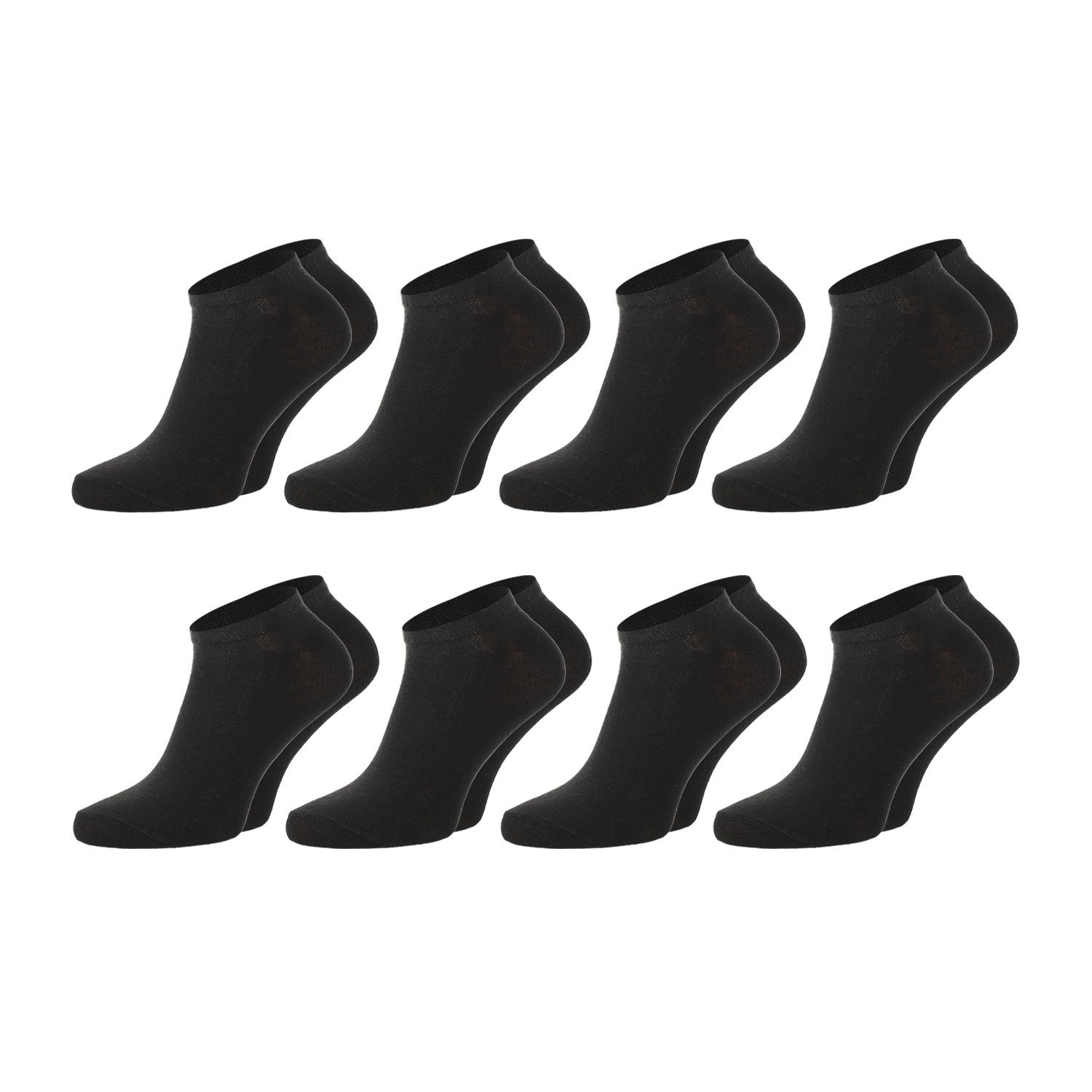 Chili Lifestyle Strümpfe Sneaker Schwarz, 8 Paar, für Damen und Herren, Sport, Freizeit