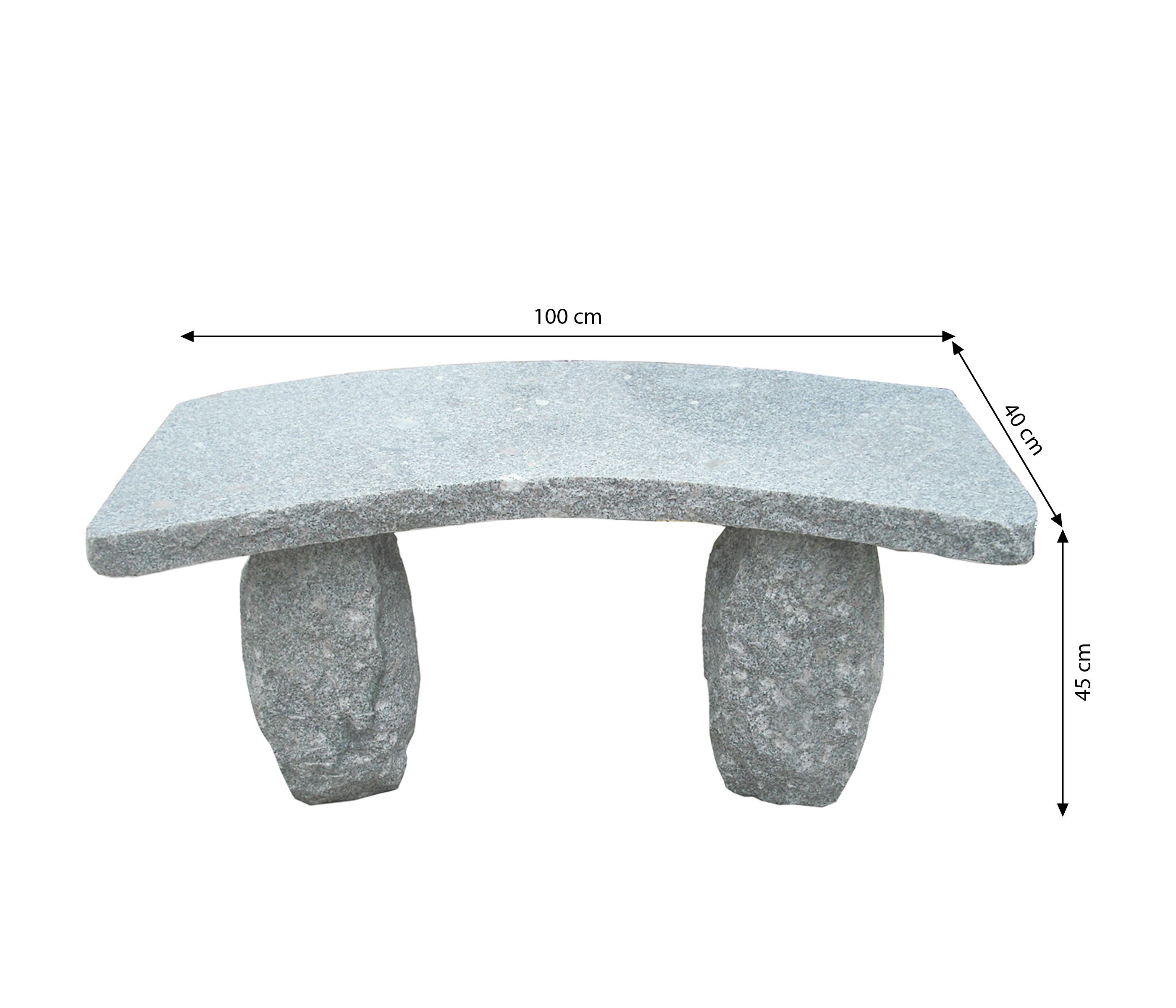 Dehner Gartenbank 2Sitzer, 100 x 40 x 45 cm, Granit, grau, robuste und