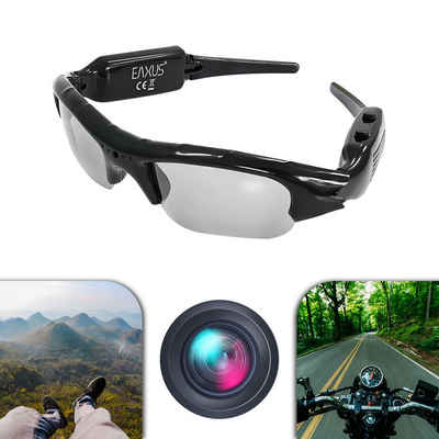 EAXUS Action Videobrille/Spionbrille/Kamerabrille Überwachungskamera (Innenbereich, Außenbereich, inkl. Brillenetui und Brillentuch, Sonnenbrille mit versteckter Mini Kamera, Actionkamera)