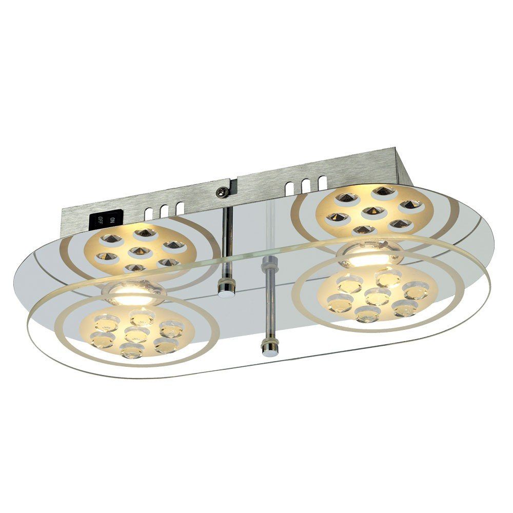 Esto LED Deckenleuchte, LED-Leuchtmittel fest verbaut, Warmweiß, 10 Watt COB-LED Deckenleuchte Chrom Wandlampe Beleuchtung Esszimmer