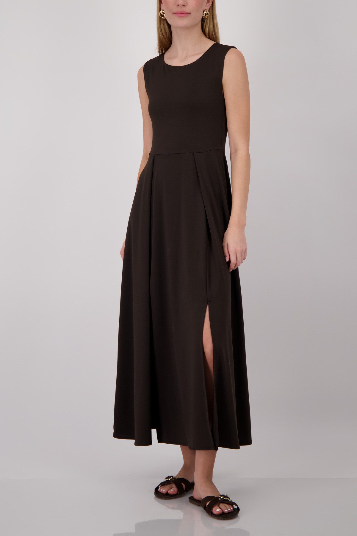 Monari Maxikleid Kleid uni Regular fit mit Schlitzen