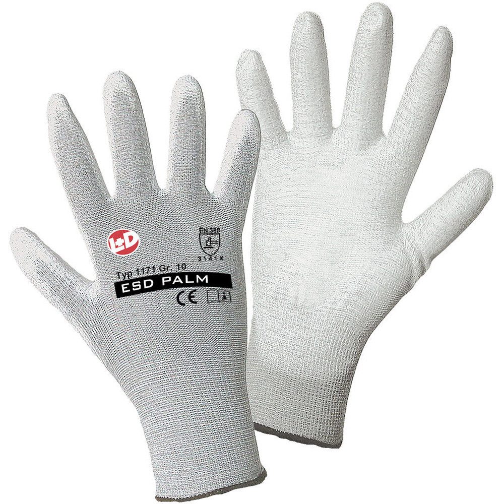 Leipold + Döhle Arbeitshandschuhe Leipold Doehle 1171-10 ESD Nylon/Carbon-PU Nylon Arbeitshandschuh Größ