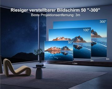 WiMiUS Autofokus/Trapezkorrektur Beamer, 15000 Lumen WiFi6 Bluetooth Beamer (3840 x 2160 px, 4P/4D Trapezkorrektur LED Heimkino Video BeamerkompatibelmitFireStick)