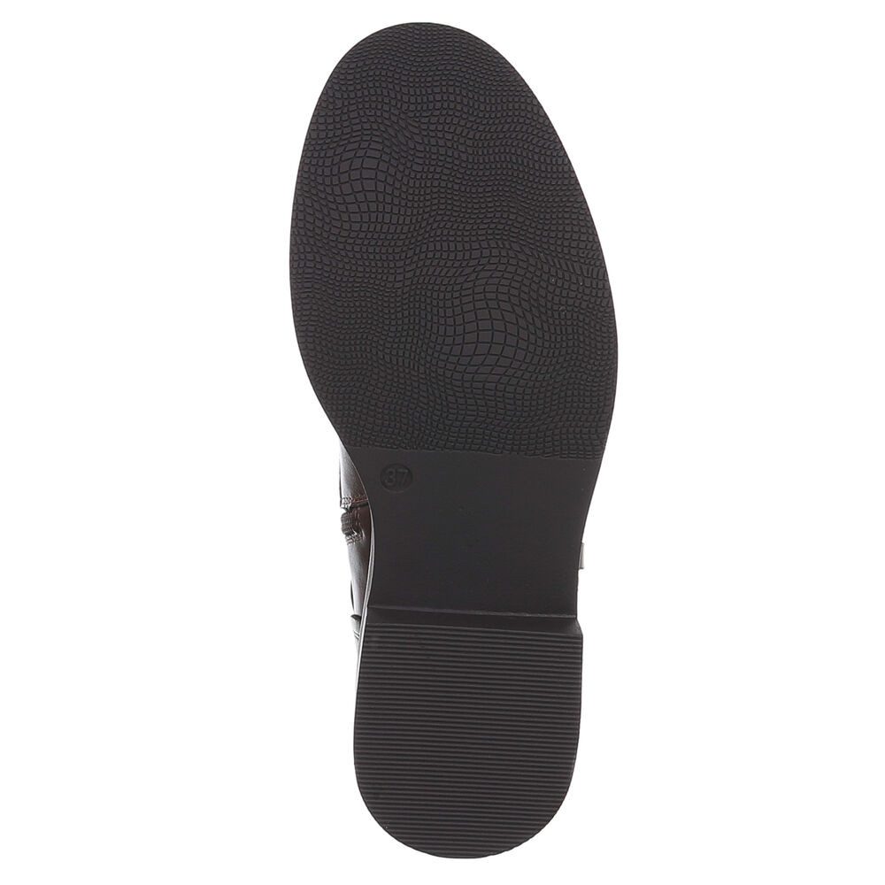 Ital-Design Rockige Boots mit Schnallen und Nieten für Damen Stiefelette (90153066) Blockabsatz Schnürstiefeletten in Braun